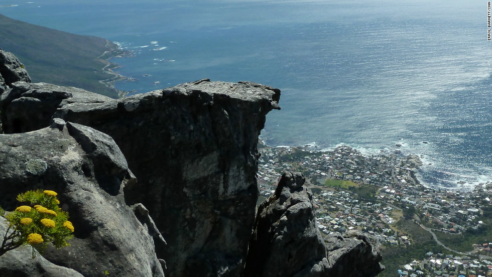 Breathtaking view of Camps Bay and the South Atlantic from Table Mountain.