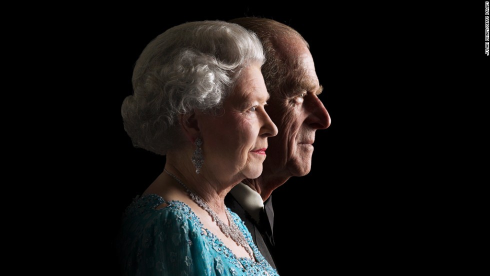 The Queen and Prince Philip pose for a photo to commemorate her Golden Jubilee in 2002.
