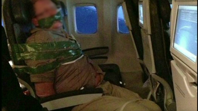passenger duct taped to seat frontier