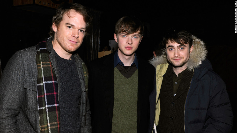 Michael C. Hall, from left, Dane DeHaan and Daniel Radcliffe at Village at the Lift.