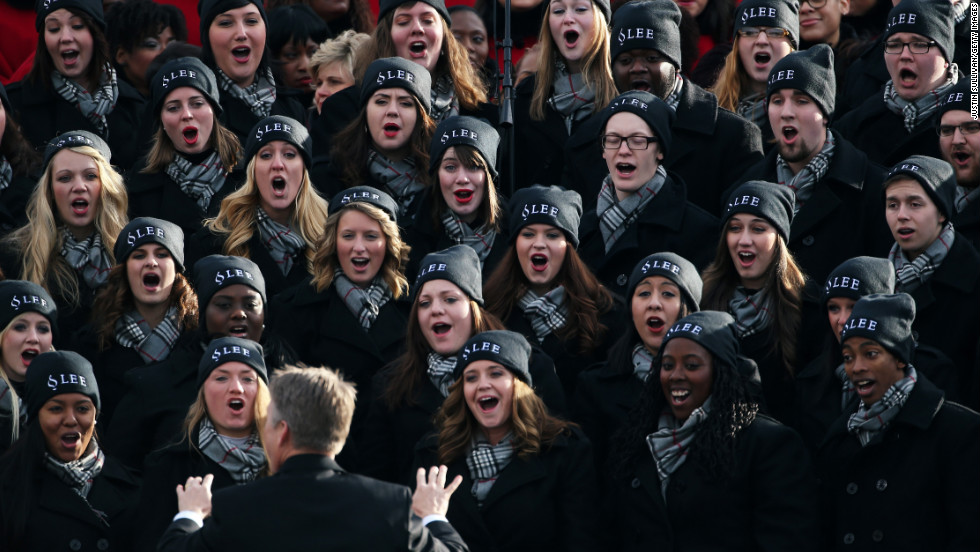 The Lee University Festival Choir from Cleveland, Tennessee, performs Monday on the West Front of the U.S. Capitol.