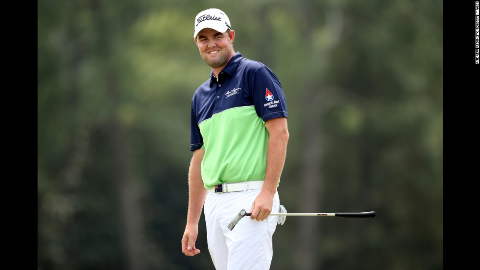 Marc Leishman of Australia smiles during the first round.