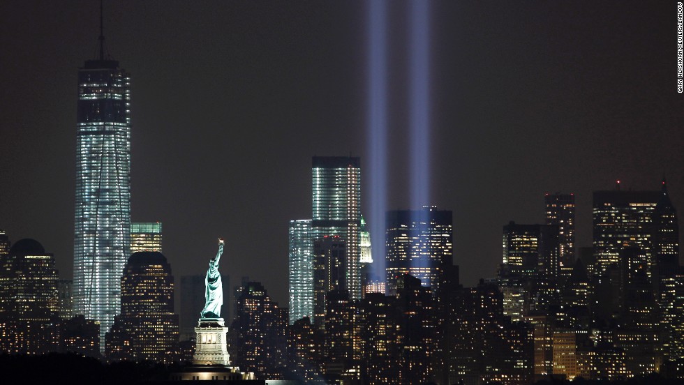 The Tribute in Light marks the 12th anniversary of the 9/11 attacks on the evening of Tuesday, September 10, in New York.