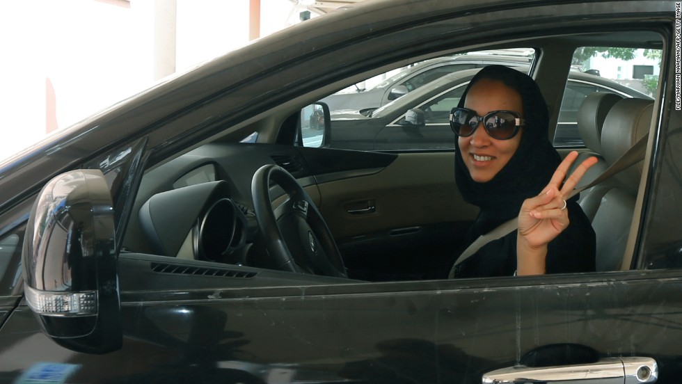 Saudi activist, Manal Al Sharif, drives her car in Dubai in October 2013 in defiance of the authorities to campaign for women&#39;s rights to drive in Saudi Arabia.