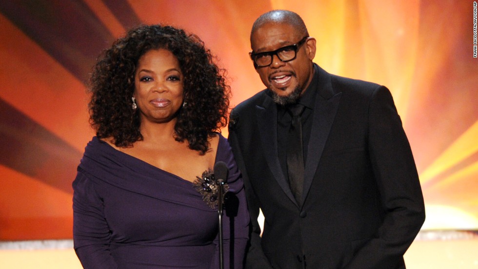 Oprah Winfrey and Forest Whitaker present a clip from their film "Lee Daniels' The Butler." It was nominated for outstanding performance by a cast in a motion picture.
