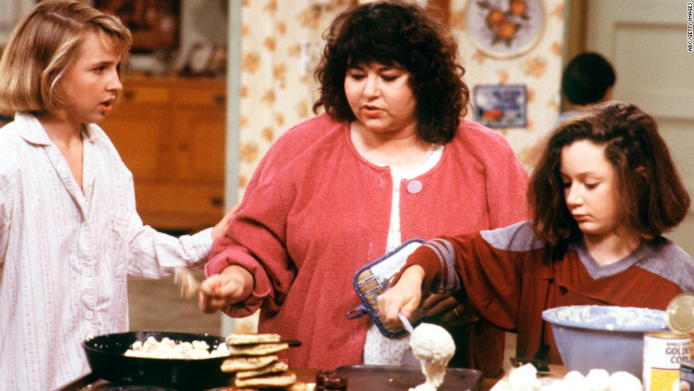 Roseanne Barr as Roseanne Conner, who worked in a plastics factory, and later owned a restaurant, in "Roseanne."