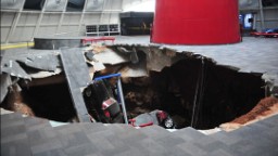 Eight Corvettes fell into a sinkhole that opened up beneath a section of the National Corvette Museum in Bowling Green, Kentucky, on February 12. The sinkhole was about 40 feet wide and 25-30 feet deep.