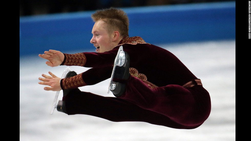 Swedish figure skater Alexander Majorov performs his short program during the men's individual competition on February 13.