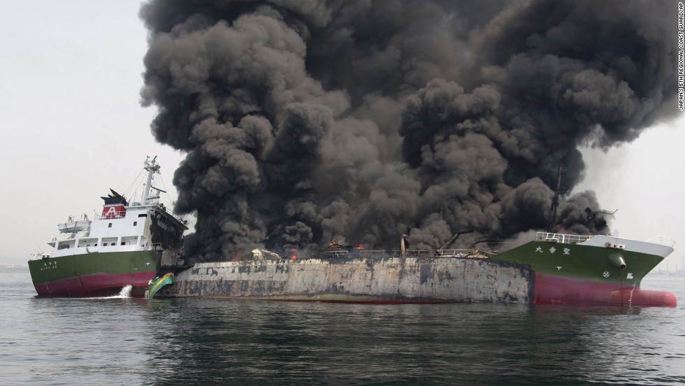 1 Missing After Explosion Sparks Fire On Oil Tanker Off Japan Coast 
