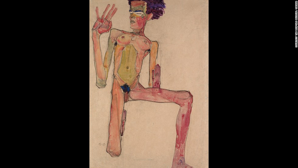 Egon Schiele Kneeling Male Nude In Profile Lithograph For Sale At Pamono My XXX Hot Girl