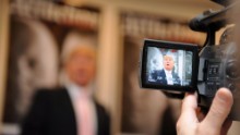 Trump attends the announcement of a partnership with Affliction Entertainment on June 5, 2008, at Trump Tower in New York City.