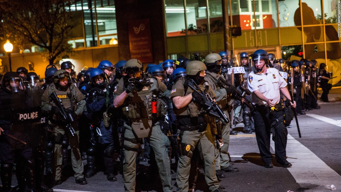 Baltimore protests Crowds stand firm after curfew CNN