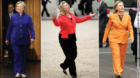 hillary clinton striped pants