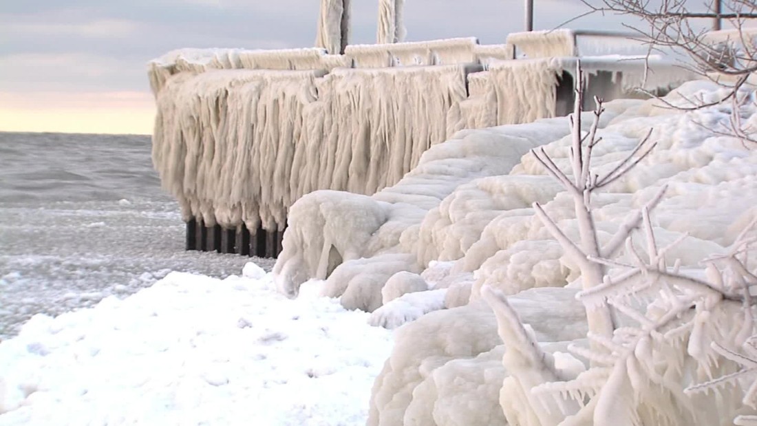 'Ice waves' creating art on frozen Lake Erie CNN Video