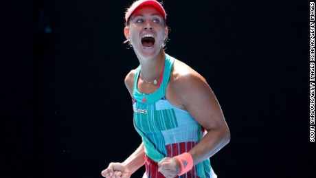 Angelique Kerber at Melbourne Park in January. 