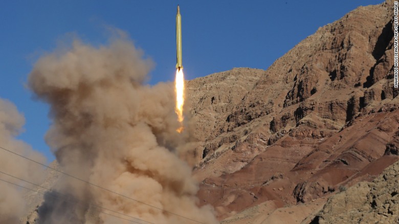A Qadr ballistic missile is launched in northern Iran on March 9, 2016.