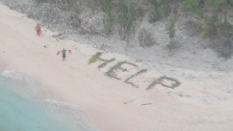 3 Rescued From Remote Island After Using Palm Fronds To Spell Help 6422