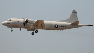 A U.S. Navy P-3 Orion maritime surveillance aircraft 