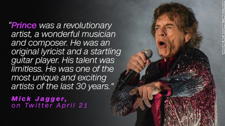 Mick Jagger mourned the loss of a &quot;revolutionary artist.&quot;