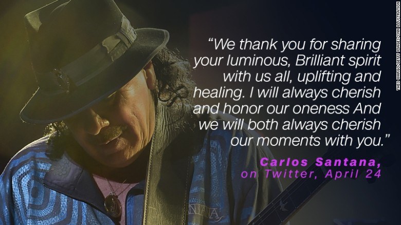 Carlos Santana took to Twitter a few days after Prince&#39;s death to offer up a spiritual message.
