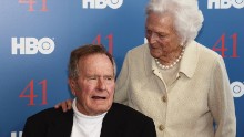 Film Subject President George H.W. Bush and his wife, Mrs. Barbara Bush attend the HBO Documentary special screening of &quot;41&quot; on June 12, 2012 in Kennebunkport, Maine. 