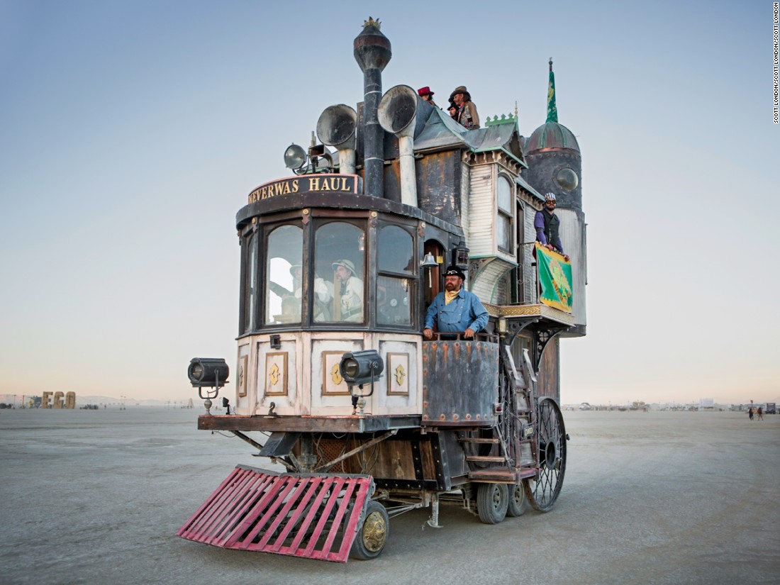 &quot;Bay Area artist Shannon O&#39;Hare created this three-story Victorian mansion/locomotive over a fifth wheel trailer. Over the last decade, it has become one of the best-loved art cars at Burning Man.&quot;