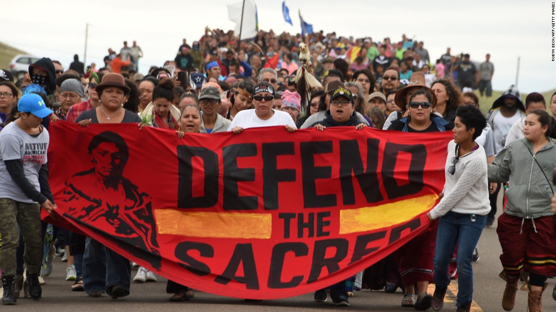 Protesters march on September 4.