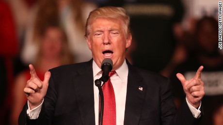 Republican presidential candidate Donald Trump speaks during a campaign rally at the Germain Arena on September 19, 2016 in Estero, Florida. 
