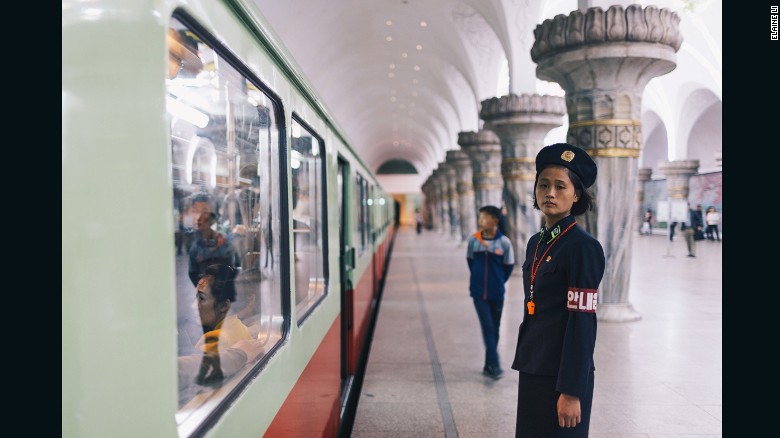 This photograph is a highlight from Li&#39;s time at the Metro. The doors slammed shut just as she was taking this photograph of the conductor...