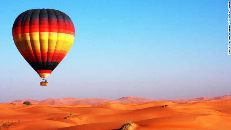 You can float over sand dunes at sunrise with Platinum Heritage.