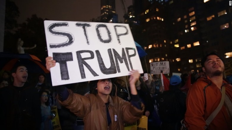 Image result for photos of protest over trump win