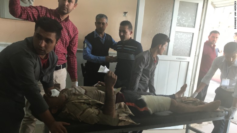 Another wounded man is tended at al Shikan hospital near Mosul.