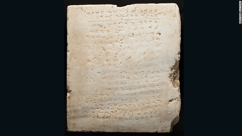 The earliest known stone copy of the Ten Commandments sold at auction in Beverly Hills in 2016 for $850,000.