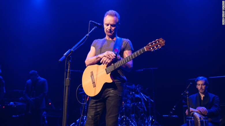 Amid very tight security and in perfect French, Sting opened a minute&#39;s silence at the Bataclan with the words &quot;we shall not forget them.&quot;