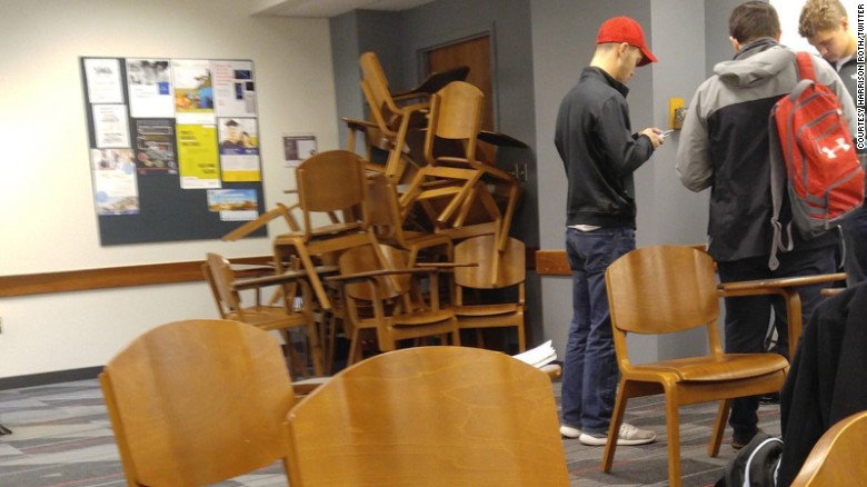 Ohio State students barricade themselves to try to stay safe from the attacker. 