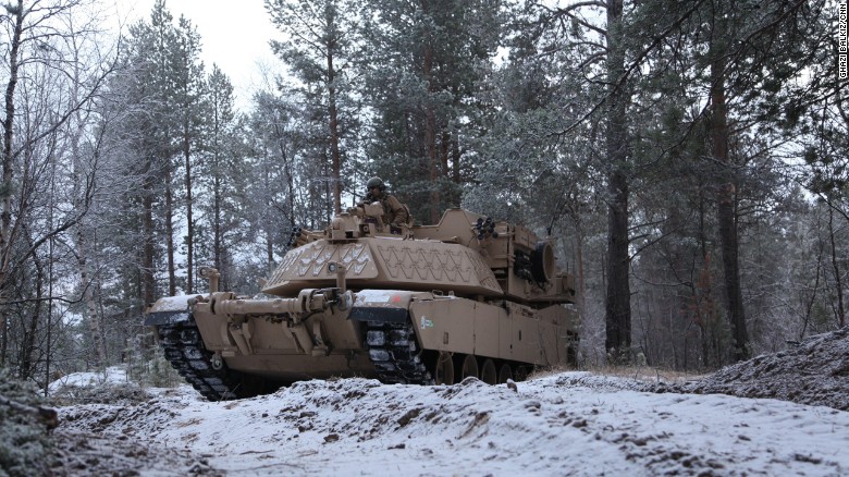 US troops take Abrams tanks further north than they've ever been before.