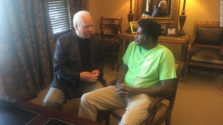 Lawrence McKinney, right, with one of his lawyers, Jack Lowery.