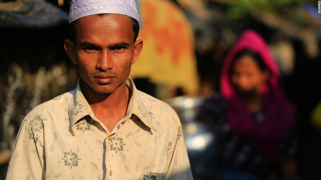 Zafor Alam inside the Leda camp, Teknaf, Bangladesh.