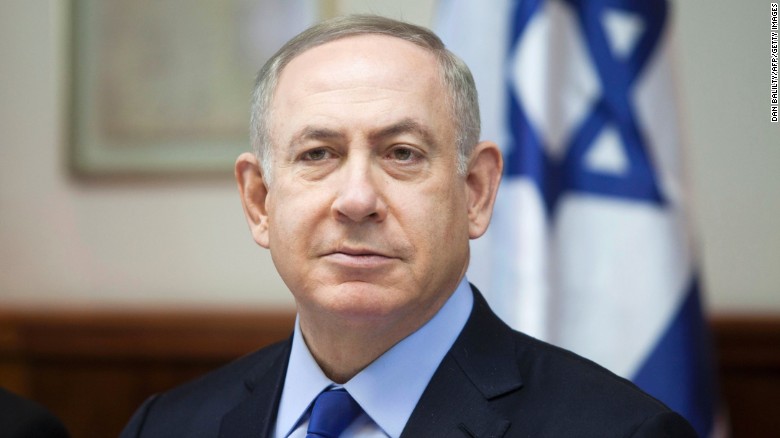 Israeli Prime Minister Benjamin Netanyahu chairs the weekly cabinet meeting in Jerusalem on December 25, 2016. Israel was defiant over a UN vote demanding it halt settlements in Palestinian territory, after lashing out at US President Barack Obama over the &quot;shameful&quot; resolution. / AFP / AP AND POOL / Dan Balilty (Photo credit should read DAN BALILTY/AFP/Getty Images)