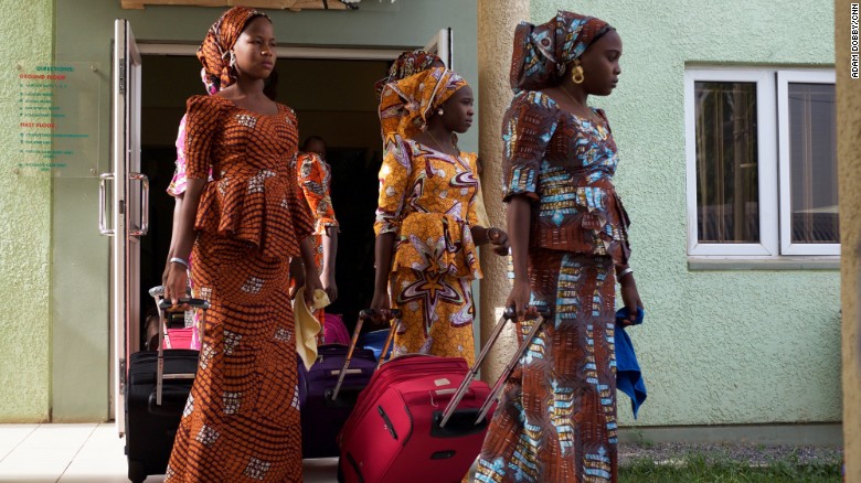 The girls leave accommodations in Abuja on Friday en route to the airport to begin the six-hour journey home to Chibok after being held captive by Boko Haram militants for nearly three years.&lt;br /&gt; &lt;br /&gt;