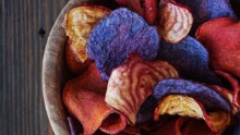 Veggie chips can deliver a generous amount of fiber and vitamin A, especially when they are in their purest form (not blended). But not all veggie chips are created equal. Depending on the amounts of oil, salt and sugar, calories can add up quickly.