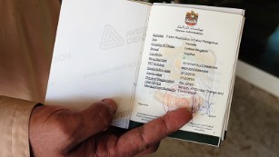 Inside the falcon&#39;s passport, it details the bird&#39;s ID number which matches the ID ring on its leg.