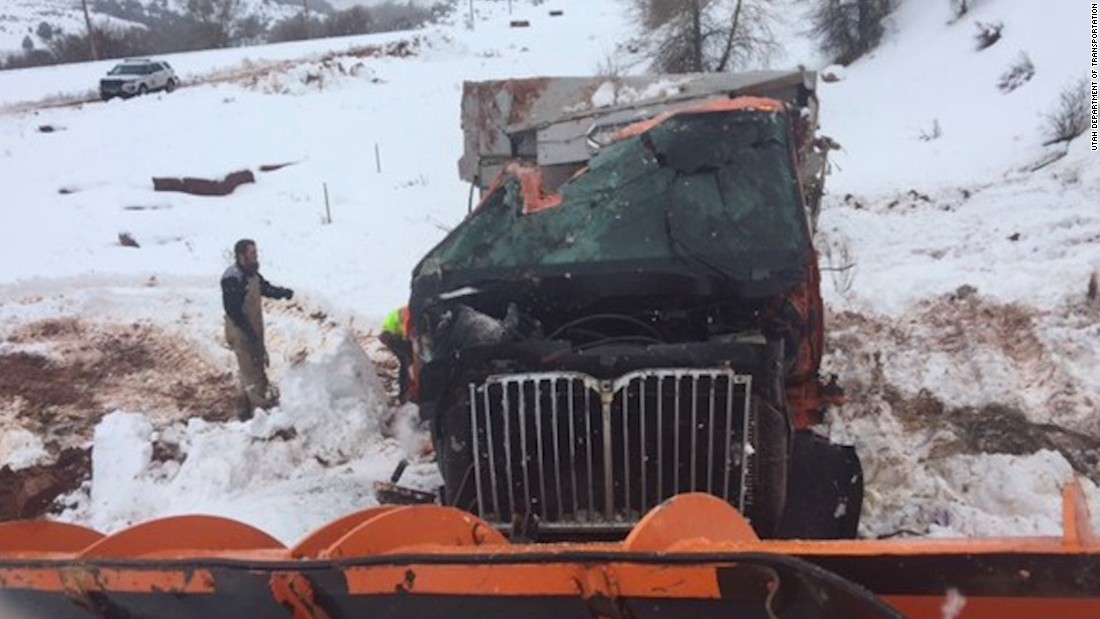 Tractor-trailer clips snowplow, sending it into Utah canyon - CNN