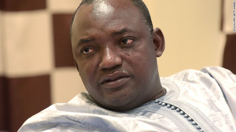 Gambian president-elect Adama Barrow speaks during an interview in Banjul on December 12, 2016.