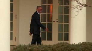 President Obama leaves Oval Office 