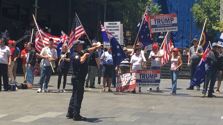 A small group holds a pro-Trump rally Saturday in Australia&#39;s largest city.