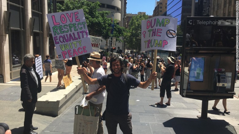 Thousands of protesters turn out Saturday in downtown Sydney.