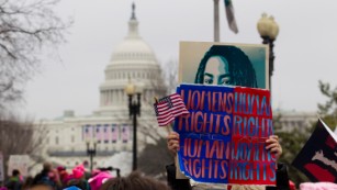 Women descend on Washington to protest Trump&#39;s agenda