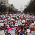 A large crowd walks down Pennsylvania Avenue, three and a half hours after the start of the Women's March on Washington in Washington, D.C., on January 21, 2017. Credit: Mark Kauzlarich for CNN