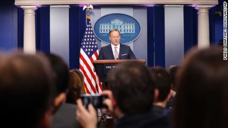 White House press secretary Sean Spicer at his first formal press briefing